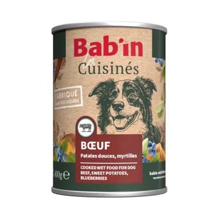 Terrine Cuisinée au Boeuf pour Chien 400g Babin
