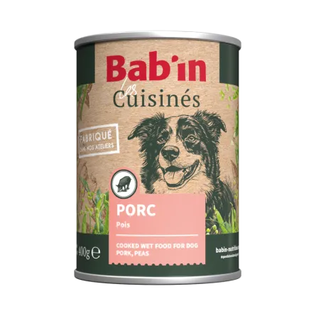 Terrine Cuisinée au Porc pour chien 400g Babin