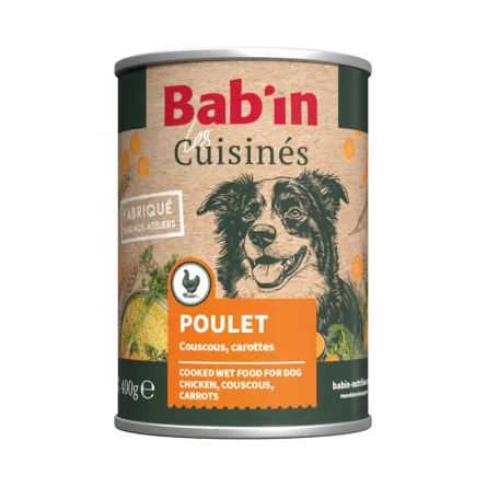 Terrine Cuisinée au Poulet pour Chien 400g Babin