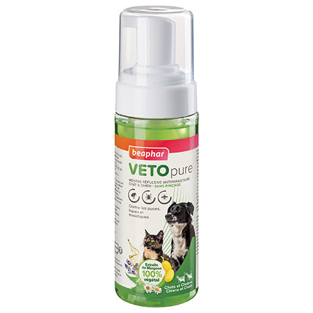 VETOpure Mousse Répulsive Anti-Parasitaire Chien et Chat