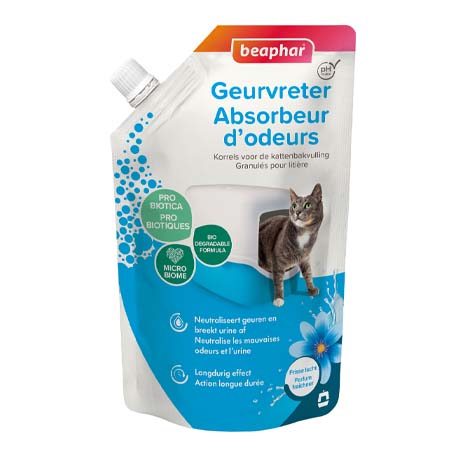 Sachet de granulés absorbeur d'odeur pour litière