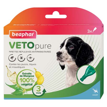 Pipettes répulsives antiparasitaires pour Chiot