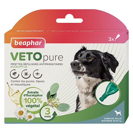 VetoPure Pipettes Répulsives pour chiens de 15 à 30 kg