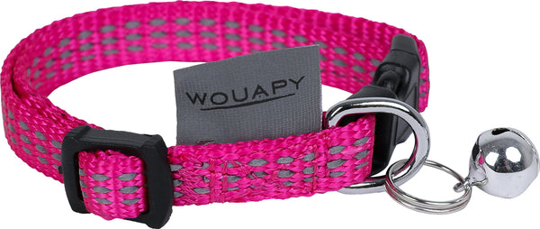 Colllier nylon chat protect fushia wouapy