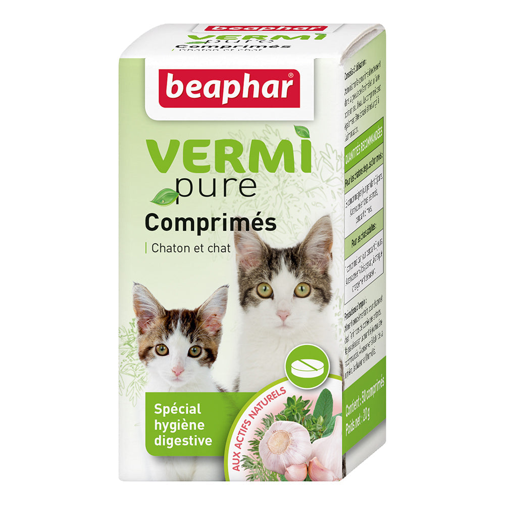 Vermipure, Comprimés aux Plantes Chaton Et Chat - 50 Comprimés
