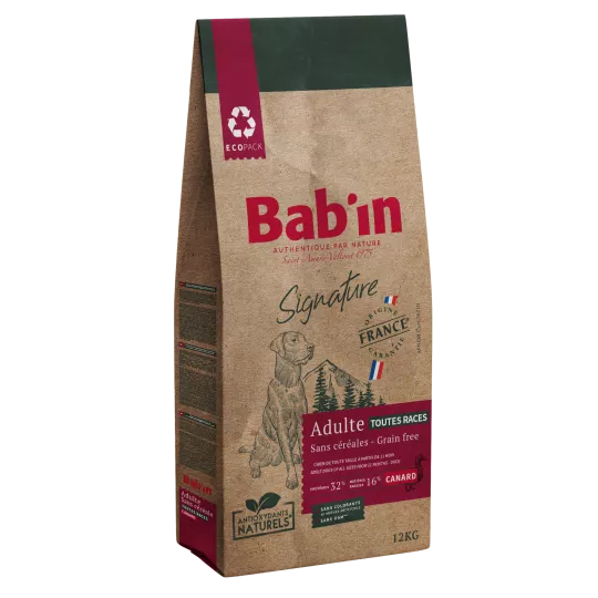 Croquettes Adulte Sans Céréales Canard BABIN pour Chien