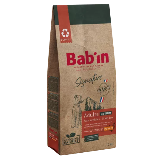 Croquettes Sans Céréales Medium Adulte BABIN pour Chien